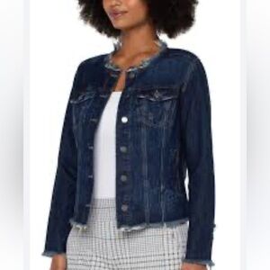 Liverpool Los Angeles NWT classic Davidson frayed jean jacket size small